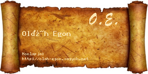 Oláh Egon névjegykártya